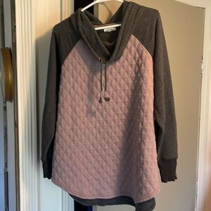 Maurices Purple and Gray Cowl Neck Hoodie